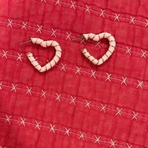 Pink Heart Hoop Earrings